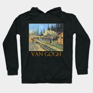 Orchard in Bloom Bordered by Cypresses by Vincent van Gogh Hoodie